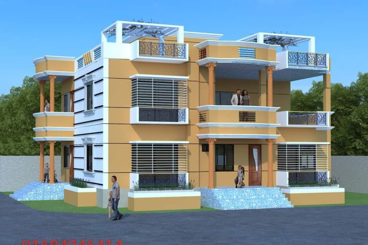 দুই ভাইয়ের জন্য ছয় রুমেরর বাড়ির নকশা।। Six room house design for two brothers.